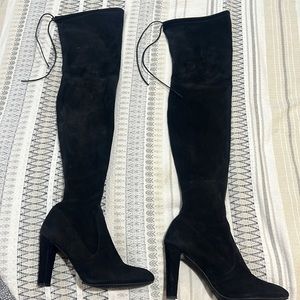 Stuart Weitzman black suede highland over the knee boots